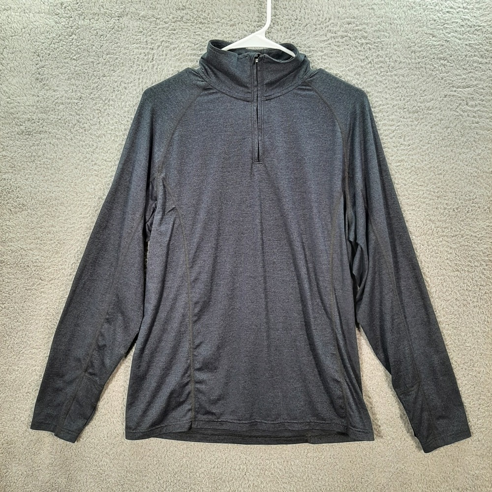 Lands End Shirt Womens Medium Gray Heather‎ Performance Stretch Outdoors Hiking